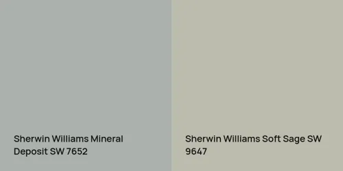 SW 7652 Mineral Deposit vs SW 9647 Soft Sage