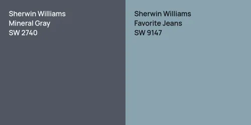 SW 2740 Mineral Gray vs SW 9147 Favorite Jeans