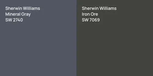 SW 2740 Mineral Gray vs SW 7069 Iron Ore