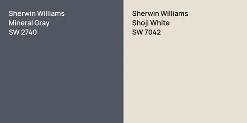 SW 2740 Mineral Gray vs SW 7042 Shoji White