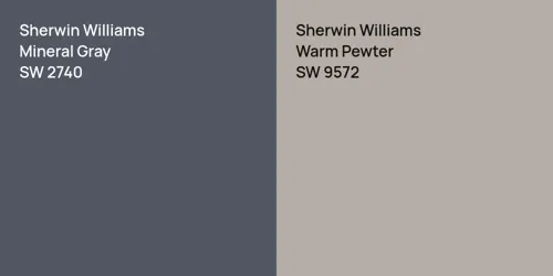 SW 2740 Mineral Gray vs SW 9572 Warm Pewter