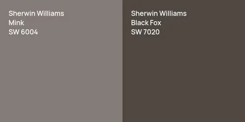 SW 6004 Mink vs SW 7020 Black Fox