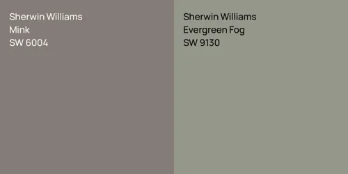 SW 6004 Mink vs SW 9130 Evergreen Fog