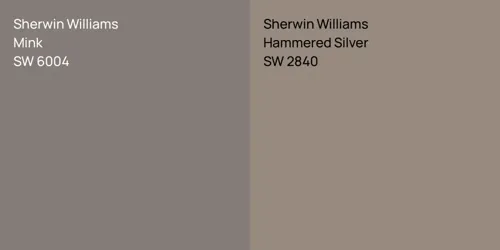 SW 6004 Mink vs SW 2840 Hammered Silver