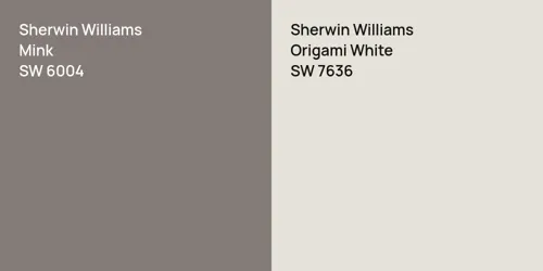 SW 6004 Mink vs SW 7636 Origami White