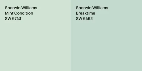 SW 6743 Mint Condition vs SW 6463 Breaktime