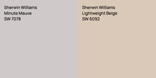 SW 7078 Minute Mauve vs SW 6092 Lightweight Beige