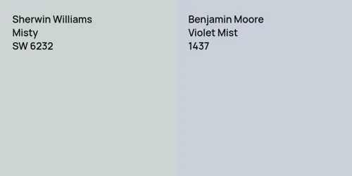 SW 6232 Misty vs 1437 Violet Mist