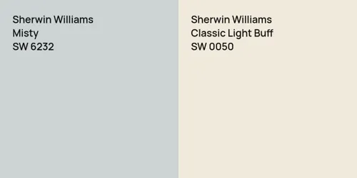 SW 6232 Misty vs SW 0050 Classic Light Buff