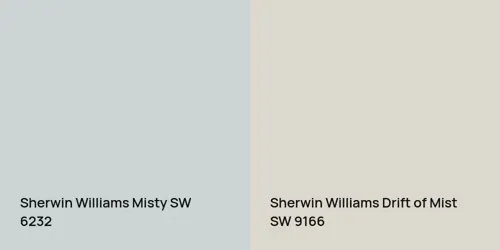 SW 6232 Misty vs SW 9166 Drift of Mist