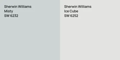 SW 6232 Misty vs SW 6252 Ice Cube