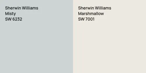 SW 6232 Misty vs SW 7001 Marshmallow