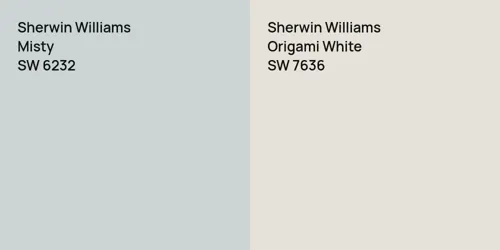 SW 6232 Misty vs SW 7636 Origami White