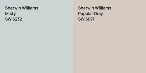 SW 6232 Misty vs SW 6071 Popular Gray