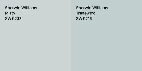 SW 6232 Misty vs SW 6218 Tradewind