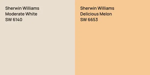 SW 6140 Moderate White vs SW 6653 Delicious Melon