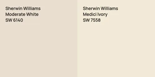 SW 6140 Moderate White vs SW 7558 Medici Ivory