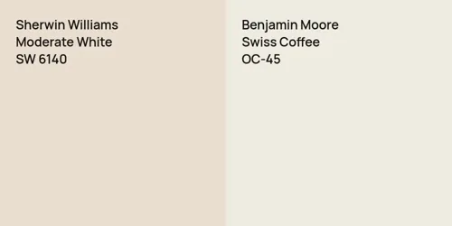 SW 6140 Moderate White vs OC-45 Swiss Coffee