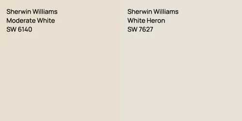 SW 6140 Moderate White vs SW 7627 White Heron