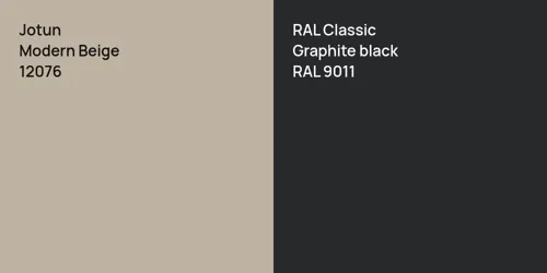 12076 Modern Beige vs RAL 9011  Graphite black