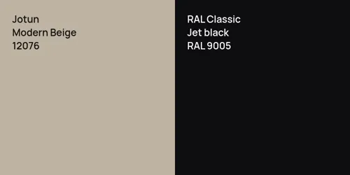 12076 Modern Beige vs RAL 9005  Jet black