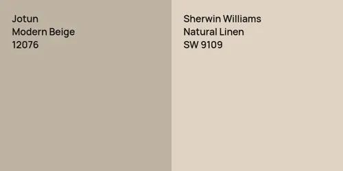 12076 Modern Beige vs SW 9109 Natural Linen