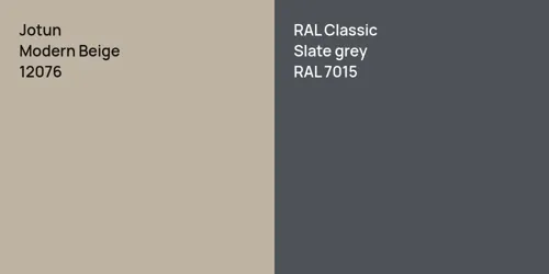 12076 Modern Beige vs RAL 7015  Slate grey