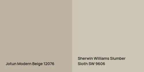 12076 Modern Beige vs SW 9606 Slumber Sloth