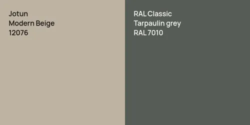 12076 Modern Beige vs RAL 7010  Tarpaulin grey