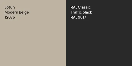 12076 Modern Beige vs RAL 9017 Traffic black