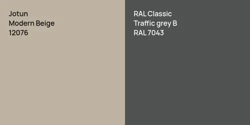 12076 Modern Beige vs RAL 7043  Traffic grey B