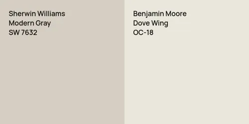 SW 7632 Modern Gray vs OC-18 Dove Wing