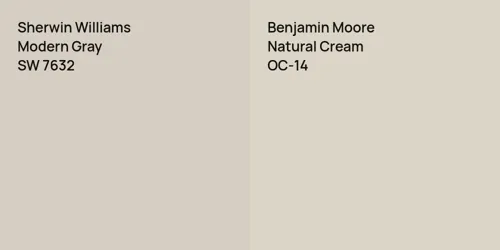 SW 7632 Modern Gray vs OC-14 Natural Cream