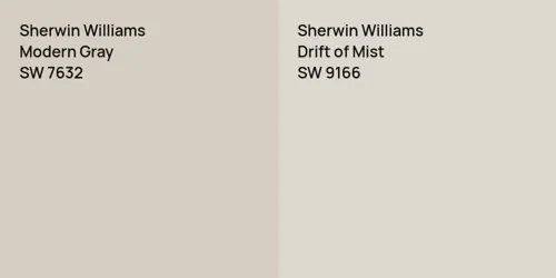 SW 7632 Modern Gray vs SW 9166 Drift of Mist