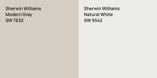 SW 7632 Modern Gray vs SW 9542 Natural White