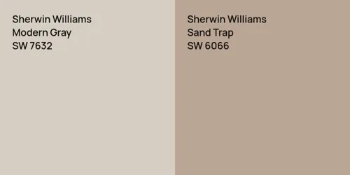 SW 7632 Modern Gray vs SW 6066 Sand Trap