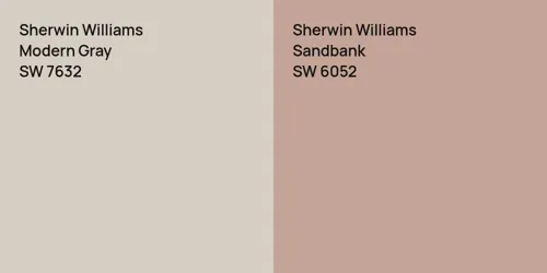 SW 7632 Modern Gray vs SW 6052 Sandbank