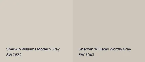 SW 7632 Modern Gray vs SW 7043 Wordly Gray