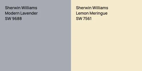 SW 9688 Modern Lavender vs SW 7561 Lemon Meringue