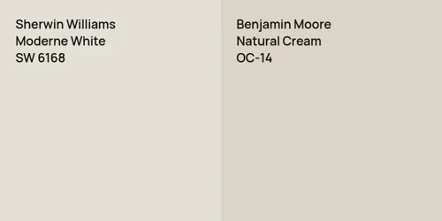 SW 6168 Moderne White vs OC-14 Natural Cream