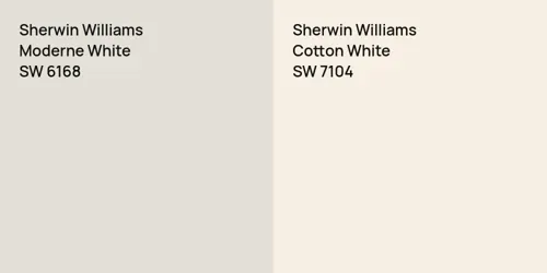 SW 6168 Moderne White vs SW 7104 Cotton White