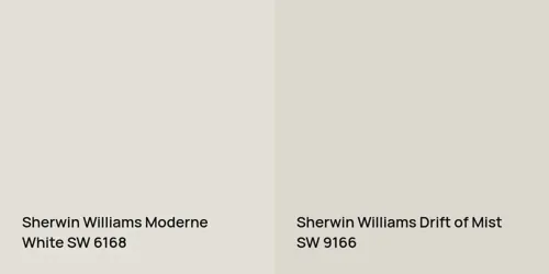 SW 6168 Moderne White vs SW 9166 Drift of Mist