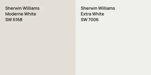 SW 6168 Moderne White vs SW 7006 Extra White