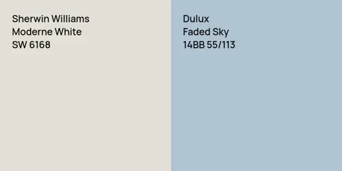 SW 6168 Moderne White vs 14BB 55/113 Faded Sky