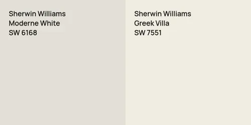 SW 6168 Moderne White vs SW 7551 Greek Villa