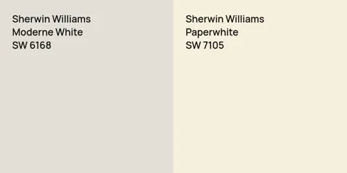 SW 6168 Moderne White vs SW 7105 Paperwhite