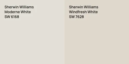 SW 6168 Moderne White vs SW 7628 Windfresh White