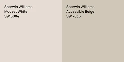 SW 6084 Modest White vs SW 7036 Accessible Beige