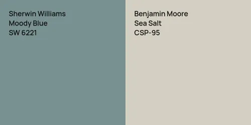 SW 6221 Moody Blue vs CSP-95 Sea Salt