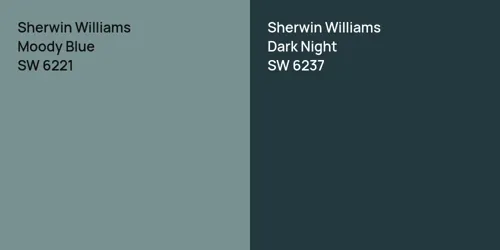 SW 6221 Moody Blue vs SW 6237 Dark Night